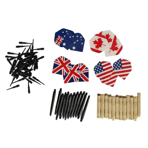Alomejor Soft Tip Darts Set, 50 Extra Tips 12 Flights Shafts Barrels Easy to Replace, with Straight Tips for Electronic Board