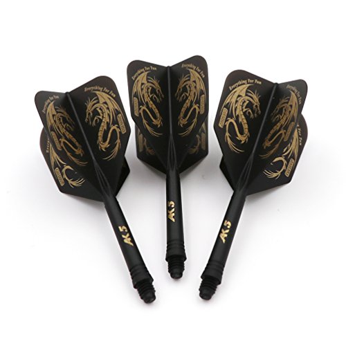 CUESOUL ROST Integrated Dart Flight and Shafts Meduim/Small/Large - color: Black Dragon, size: Size M-28mm