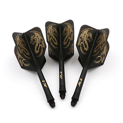 CUESOUL ROST Integrated Dart Flight and Shafts Meduim/Small/Large - color: Black Dragon, size: Size M-28mm