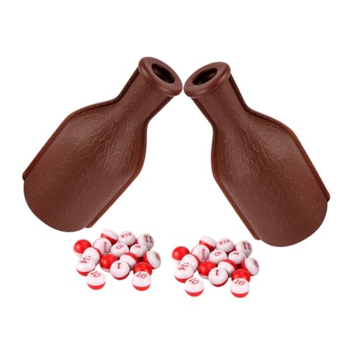 Toyvian 2pcs Billiard Dice Shaker Bottle Set – Plastic Billiard Ball Props for Pool Games – Portable Party Dice Props for and Snooker Entertainment