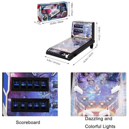 Birthday Pinball Machine with Scoreboard, Portable Retro Arcade Electronic Pinball Toy, Exciting Tabletop Pinball Machine for Christmas Kids Home