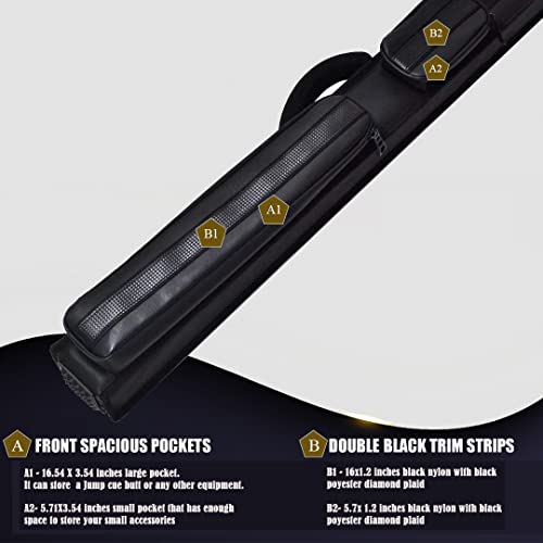 Champion 2X2,2X3,3X4 Nylon/Leatherette Billiard Pool Cue Stick Hard Case - color: Black Leatherette, size: 3X4 pool case