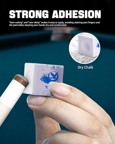 KONLLEN Magnetic Pool Chalk Holder and Nano Cue Chalk Set, Low-Dust Billiard Chalk Combo with Quick One-Hand Access for Better Grip and Control - color: White-1 piece