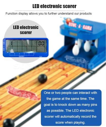 Electronic Bowling Alley Game, Foldable Indoor Family Game Bowling Game, with LED Electronic Scoreboard and Automatic Reset Function, for Children and Adults Interactive Game,3.5m - size: 3.5m