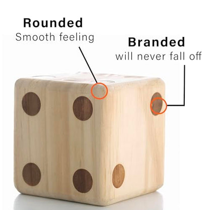 Giant Wooden Yard Dice Set - Outdoor Lawn Games for Adults and Family, 3.5 Inch Solid Pine Wood, Backyard Camping Tailgating Set with Scorecards and Carry Bag