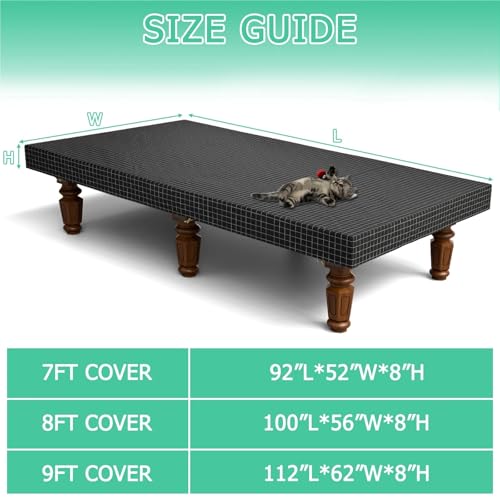 Heavy Duty Billiard Pool Table Cover Waterproof & Tearproof Dustproof Air Hockey Table Covers for Pool Table 7/8/9FT(254x142x21cm) - color: 254x142x21cm