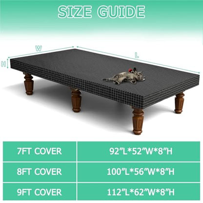 Heavy Duty Billiard Pool Table Cover Waterproof & Tearproof Dustproof Air Hockey Table Covers for Pool Table 7/8/9FT(254x142x21cm) - color: 254x142x21cm