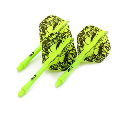 CUESOUL ROST Integrated Dart Shaft and Dart Flight Standard/Slim/Diamond/Big Wing/Tear/Diamond - color: 28mm-Standard Shape-Green Beauty