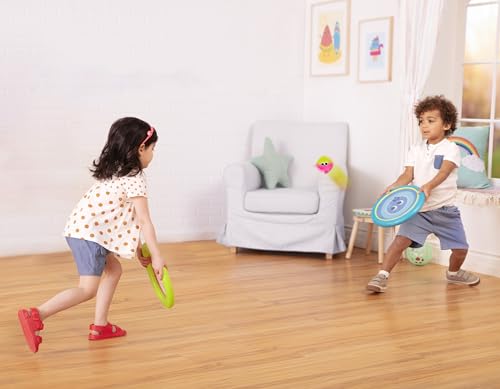 B. toys – Paddle Ball Game – Hand Trampoline Set – Poppin’ Paddles – 2 Bouncy Discs & 2 Balls – Catch & Toss Sports Games for Kids – 3+ Years
