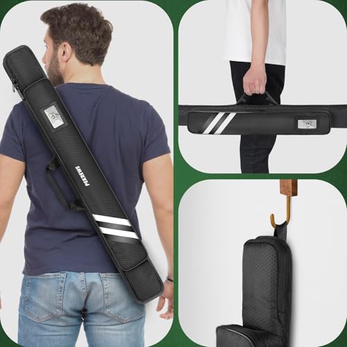 PEKREWS 2x2 Soft Cue Bag Red & 1x1 Soft Pool Cue Bag Black Set
