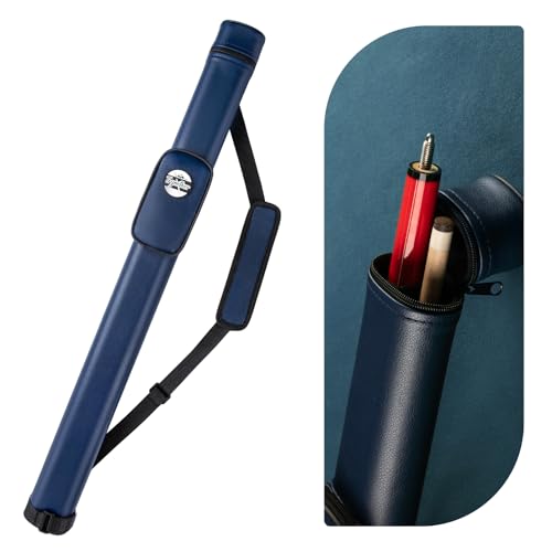 Trymaker Pool Cue Case, 1×1 Hard Pool Stick Case Holds 1 Complete of 2-Piece Cue (Not for 3/4 Cues), Made of Faux Leather Pool Cue Accessories - color: Blue