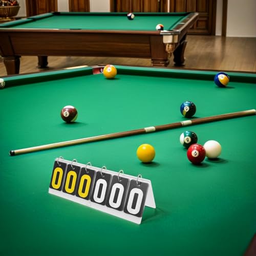 GALPADA Portable Table Scoreboard Flip Score Keeper with 6-Digit Acrylic Display for Basketball Billiards and Tabletop Sports Games