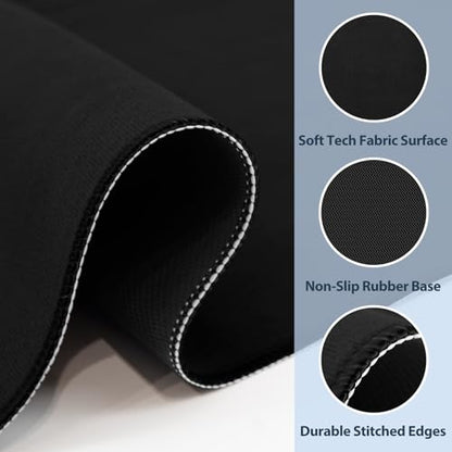 Black Mahjong Mat - Non-Slip Noise Reduction Gaming Mat 31.5''x 31.5'', Mahjong Table Cover with Black Carrying Bag for Mahjong, Poker, Card Games, Dominoes, Board Games, Slip Resistant Mat - color: Black