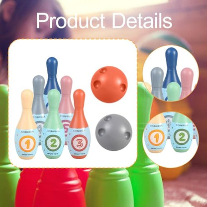 Children's Bowling Set with 6 Pins and - Family Development Game for Activity Toy for The Garden - color: With Number