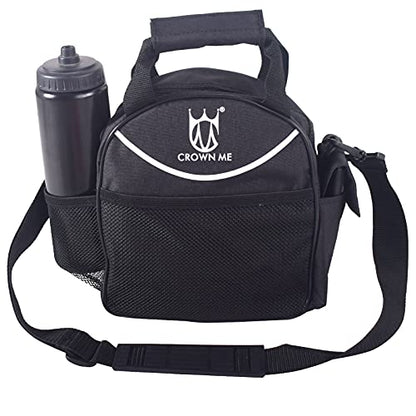 CROWN ME Disc Golf Set with 6 Discs and Mini Disc and Starter Disc Golf Bag - color: Black