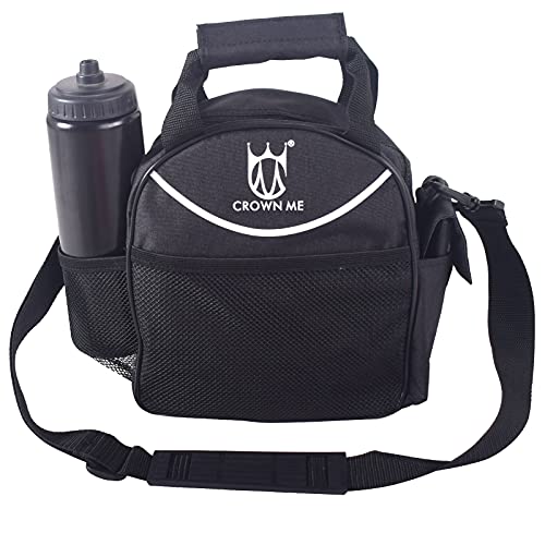 CROWN ME Disc Golf Set with 6 Discs and Mini Disc and Starter Disc Golf Bag - color: Black