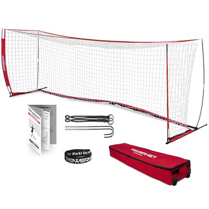 PowerNet Soccer Goal for Backyard, 3Mx2M / 6x4 / 8x4 / 12x6 / 14x7 /18.5x6.5 / 21x7 / 24 x 8 Portable Soccer Net, Sports & Outdoors Training Equipment, Quick Setup 1 Goal & Zipper Storage Bag - style: 24 x 8 FT