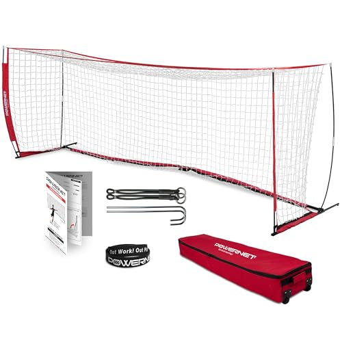 PowerNet Soccer Goal for Backyard, 3Mx2M / 6x4 / 8x4 / 12x6 / 14x7 /18.5x6.5 / 21x7 / 24 x 8 Portable Soccer Net, Sports & Outdoors Training Equipment, Quick Setup 1 Goal & Zipper Storage Bag - style: 24 x 8 FT