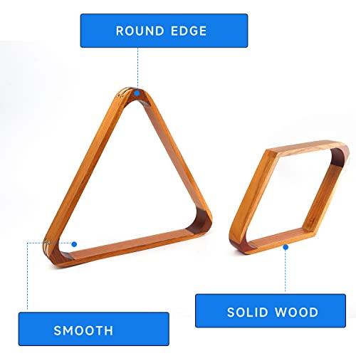GSE Games & Sports Expert Solid Wood Billiard 8-Ball Triangle / 9-Ball Diamond Pool Ball Racks for 2-1/4" Pool Balls, Pool Table Accessories - color: 2-Tone Oak, style: Triangle & Diamond Racks