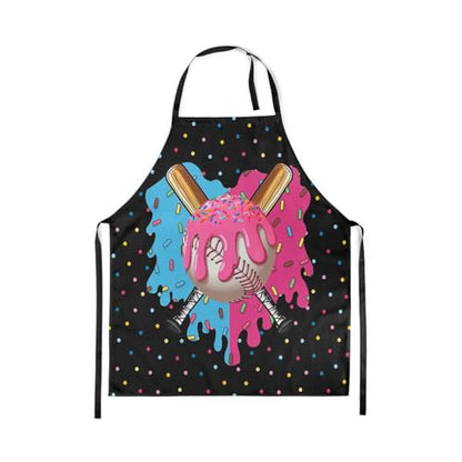 Manfei Baseball Kids Kitchen Apron - color: Blue Pink