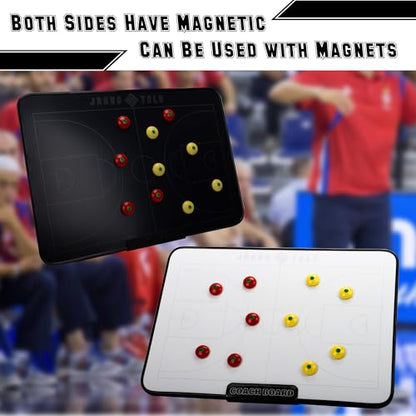 Double-Sided Electronic Coaching Board 15.5 Inch LCD Screen Basketball Tactical Coach Board with Stylus Pen, Dry Erase Pen and Eraser, Magnets for Training Teaching