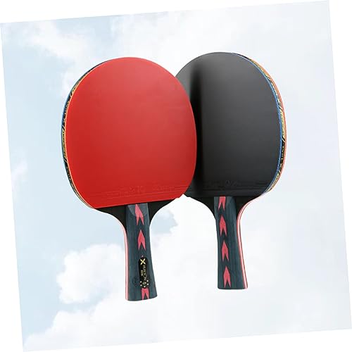 Hemoton Table Tennis Block 2pcs Butterfly Pong Paddle Double Pimples-in 5 Star Racket for Junior Players