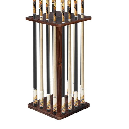 Pool Cue Holders for Billiard Room, Pool Stick Holder, Floor Stand Pool Cue Rack up to 16 Sticks, Natural Wood Pool Cue Equipment Storage Organizer, Billiard Gifts for Men - size: Non-rotating 16-Rod