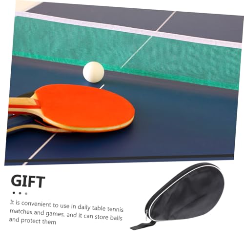 Mikikit Reusable Table Tennis Racket Storage Bag with Zipper and Elastic Band Lightweight Protective Case with Ball Compartment Practical Organizer for Pong Paddle Portable Space Saving