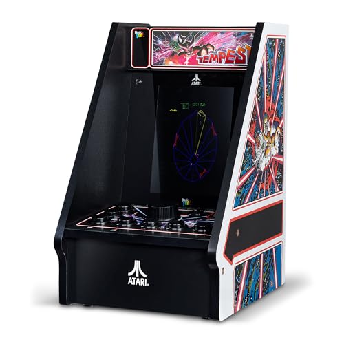 Arcade Classics - Atari Tempest Counter Series Game Machine, 5 Games, 8" Liquid Crystal Screen - Mini Cabinet, Portable Gaming, Retro, Countertop Console, Basement Decoration, Man Cave - style: Tempest Counter Series