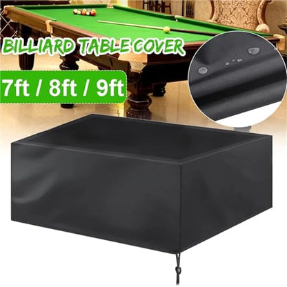1pc 7ft 8ft 9ft Billiard Table Cover Waterproof Dustproof Snooker Protector With Locking rope(Silver,287x155x82cm) - color: Silver, size: 287x155x82cm