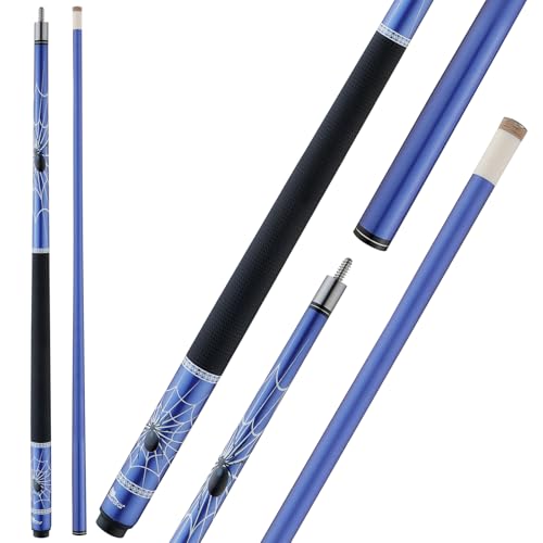 HMQQ 58" 2-Piece Fiberglass Graphite Composite Billiard Pool Cue Sticks (Several Colors Available, Weight from 19oz 21oz) - color: Blue, style: 21oz