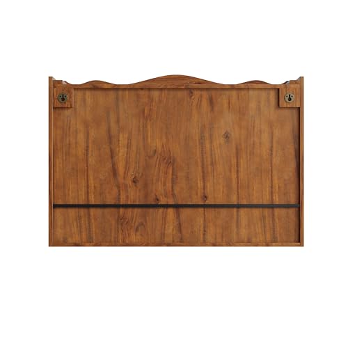Retro Style Haze Two Glass Door Wood Wall Cabinet with Detachable Shelves for Office, Dining Room,Living Room, Kitchen and Bathroom - color: Brown(3)
