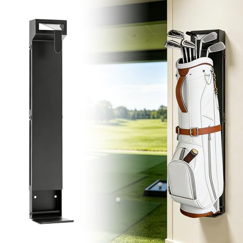 KAXIWEI Wall Mount Golf Bag Storage Stand Organizer Rack for Garage - color: Black