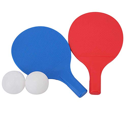 Table Tennis Racket Set for Kids Portable Outdoor Training Equipment with 2 Balls Plastic Material Ergonomic Handle Design Lightweight Easy to Carry 17.2 x 10.2 cm