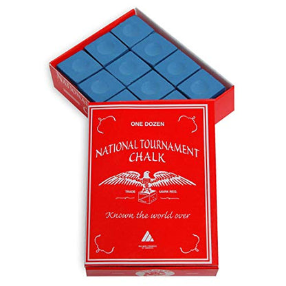 Silver Cup National Tournament Pool cue Billiard Premium Chalk - ONE Dozen - color: Blue