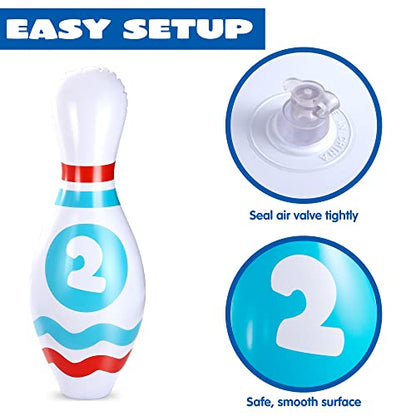 JOYIN Giant Inflatable Bowling Set for Kids and Adults, Christmas Birthday Party Games, Kids Education Motor Skills Toys - style: Educational Bowling