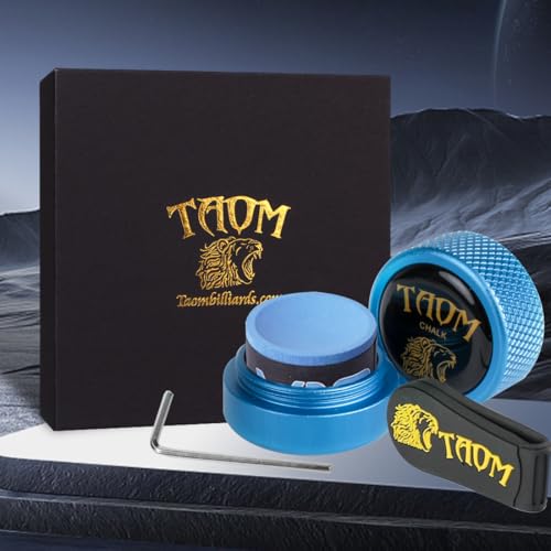 TAOM Upgrade Pool Chalk Holder Round Shaped Practical Tool Billiards Accessories Magnetic Mini Chalk Tip Case Container Round Box Billiards,Cue Tip Tool Scuffer Shaper - color: 1-Gift Set-Blue with V10 Blue