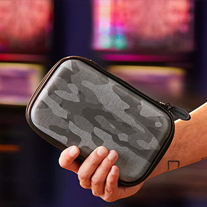 Casemaster Sentinel 6 Dart Case, Holds Extra Accessories, Tips, Shafts and Flights, Compatible with Steel Tip and Soft Tip Darts, Impact & Water Resistant Tactech Shell, Black Camo - color: Black Camo