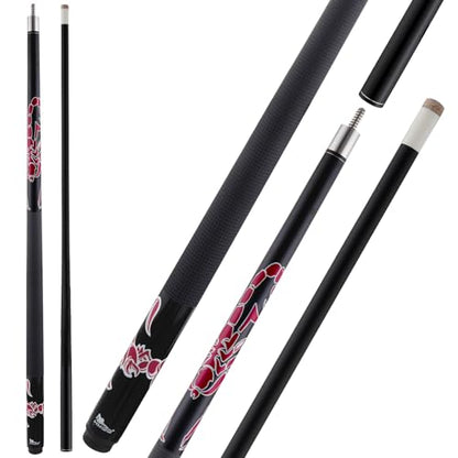 HMQQ 58" 2-Piece Fiberglass Graphite Composite Billiard Pool Cue Sticks (Several Colors Available, Weight from 19oz 21oz) - color: Black, style: 19oz