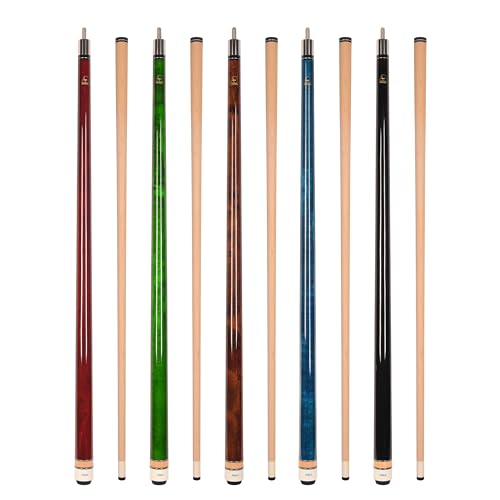 ASKA Set of Wrapless 2-Piece Billiard Pool Cue Sticks L3, 58" Hard Rock Canadian Maple, 13mm Hard Leather Tip, Mixed Weights and Colors - style: Set of 5 Sticks
