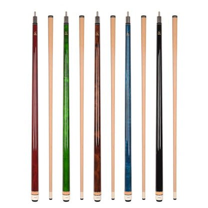 ASKA Set of Wrapless 2-Piece Billiard Pool Cue Sticks L3, 58" Hard Rock Canadian Maple, 13mm Hard Leather Tip, Mixed Weights and Colors - style: Set of 5 Sticks