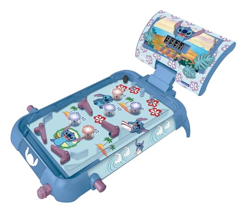 Lexibook, Disney Stitch, Electronic Table Pinball, Action and Reflex Game for Children and Family, LCD Screen, Light and Sound Effects, Blue, JG610D, Small - style: Disney Stitch