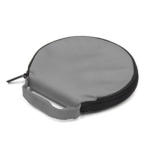 uxcell Gray Zipper Closure Round CD Discs Holder Bag Storage Carry Case Wallet for Car - color: Gray