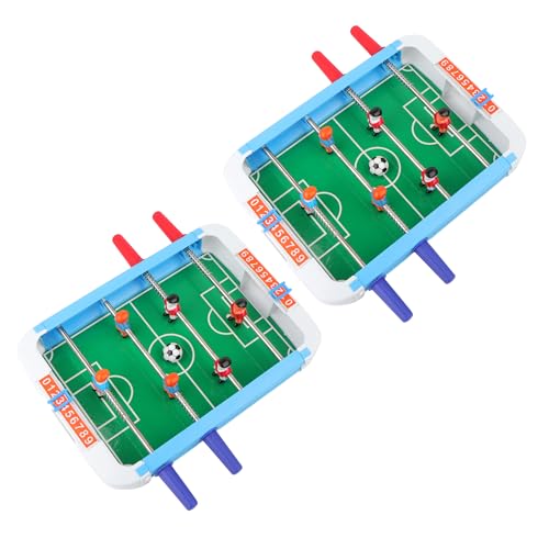 2 Pack Tabletop Foosball Games Set, 10 in x 7.17 in Portable Compact Reusable Soccer Tables Desk for Family, Game Night, Travel, Party, Office Break