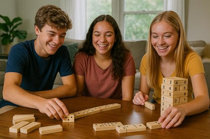 Bolaball Extreme Fun Pack Including 45 Giant Tumbling Blocks, 28 Giant Dominoes, and 6 Giant Dice, Giant Outdoor Games for Family Fun, Set of 3, Classic Block Giant Outdoor Game for 13+ Age Group