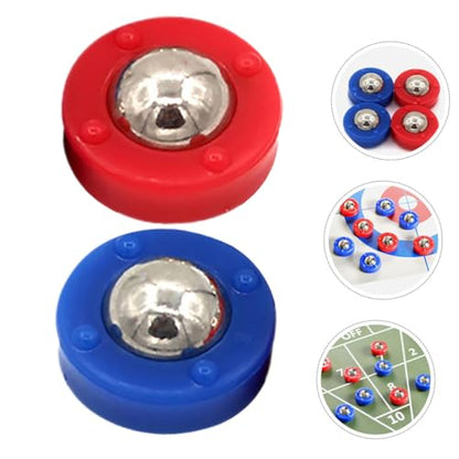 Happyyami 20pcs Tabletop Shuffleboard Pucks Accessory Set Mini Shuffleboard Game Replacement Discs for Home Clubs Entertainment Venues Boost Game Excitement with Red Blue Roller Balls