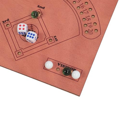 TOPINCN Baseball Dice Board Game, Premium Solid Wood Table Game with Dice and Marbles Fun Baseball Battle for Kids Adults Family Party Gatherings