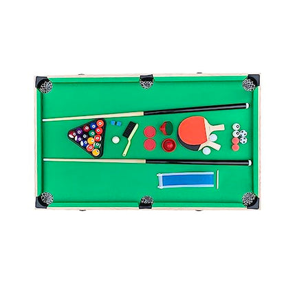KICK Quatro 55" 4-in-1 Foldable Multi Game Table – Foosball, Billiards/Pool, Push Hockey & Ping Pong - color: Brown