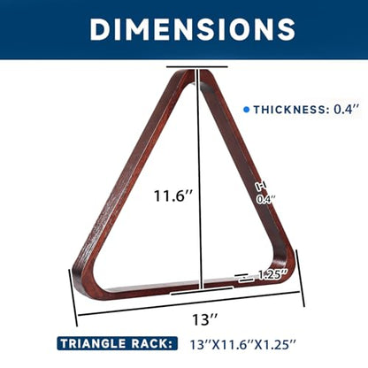 GSE Games & Sports Expert Solid Wood Billiard 8-Ball Triangle / 9-Ball Diamond Pool Ball Racks for 2-1/4" Pool Balls, Pool Table Accessories - color: Espresso, style: 8-Ball Triangle Rack