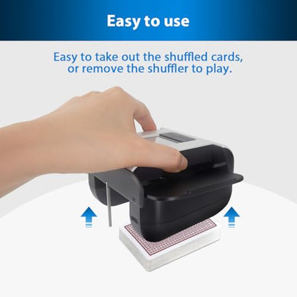 ShuffleBox S1 Automatic Card Shuffler with 2000mAh Rechargeable Built-in Battery, 2 Deck Ultra Quiet Shuffling Machine - color: Sfb-s1